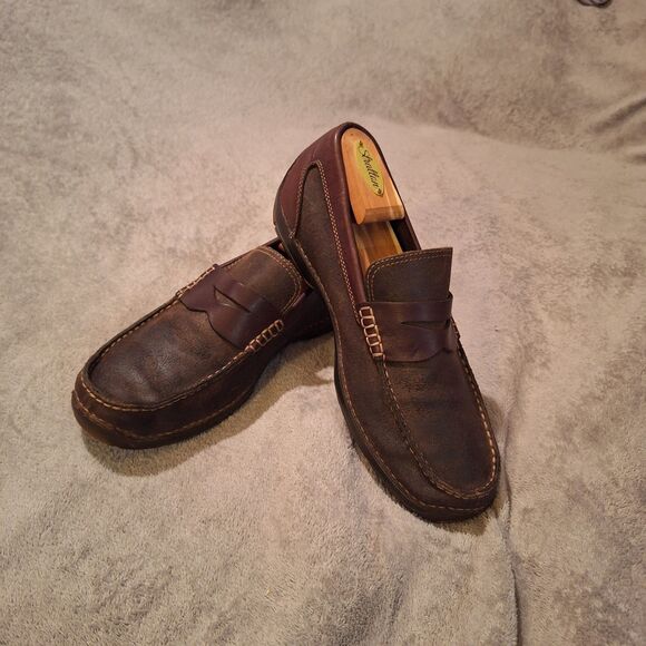 ROCKPORT Brown Leather Driving Moc Loafer Men 8 M Casual Slip-On - Picture 1 of 9